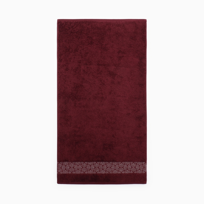 Полотенце махровое Modello argento 50Х90, ПЦ-2601-4852, цв19-1725 бордовый, 460г/м, хл100%