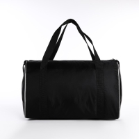 Сумка спортивная на молнии, наружный карман, длинный ремень, маленький размер, цвет чёрный/серый