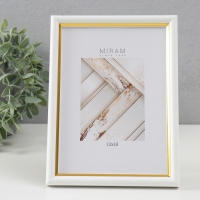 Фоторамка пластик "МИРАМ" 13х18 см, 636461-5, белый с золотом (пластиковый экран) Фоторамка пластик "МИРАМ" 13х18 см, 636461-5, белый с золотом (пластиковый экран)