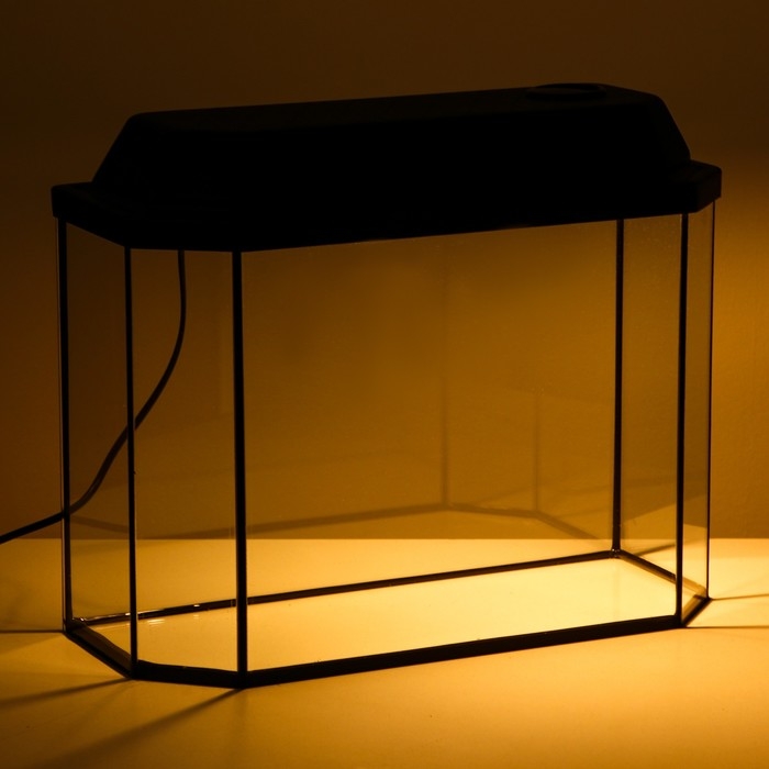 Аквариум Аквариум "Панорамный" с крышкой, 25 литров, 44 х 18,5 х 31/36,5 см, чёрный