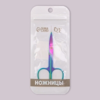 Ножницы маникюрные, прямые, широкие, 8,8 см, цвет хамелеон