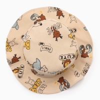 Панама детская "Зверушки" MINAKU, цв,бежевый , р-р 50 Панама детская "Зверушки" MINAKU, цв,бежевый , р-р 50