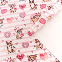 Бумага упаковочная глянцевая "Корги", 70 × 100 см НАБОР 10 шт Бумага упаковочная глянцевая "Корги", 70 × 100 см НАБОР 10 шт