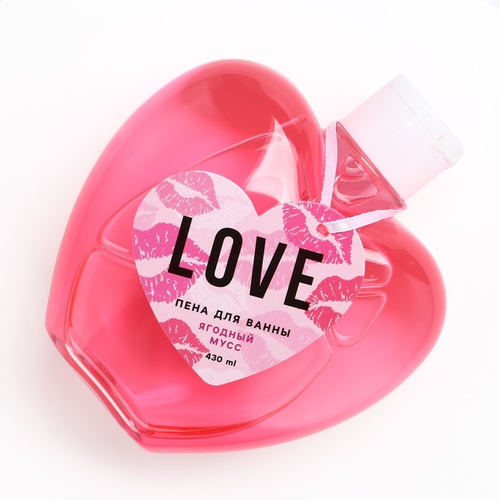 Пена для ванны Love, 430 мл, аромат ягодного мусса, ЧИСТОЕ СЧАСТЬЕ