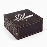 Коробка подарочная сборная, упаковка, &laquo;Джентльмену&raquo;, 15 х 15 х 7 см