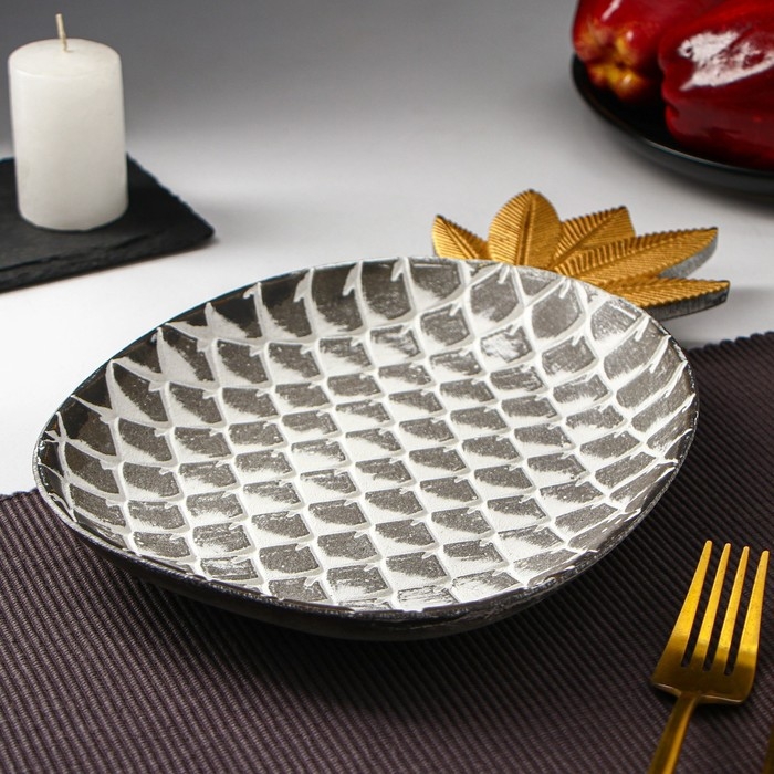 Блюдо для фруктов Доляна «Винтаж», 30×19×2 см, цвет серый Блюдо для фруктов Доляна «Винтаж», 30×19×2 см, цвет серый