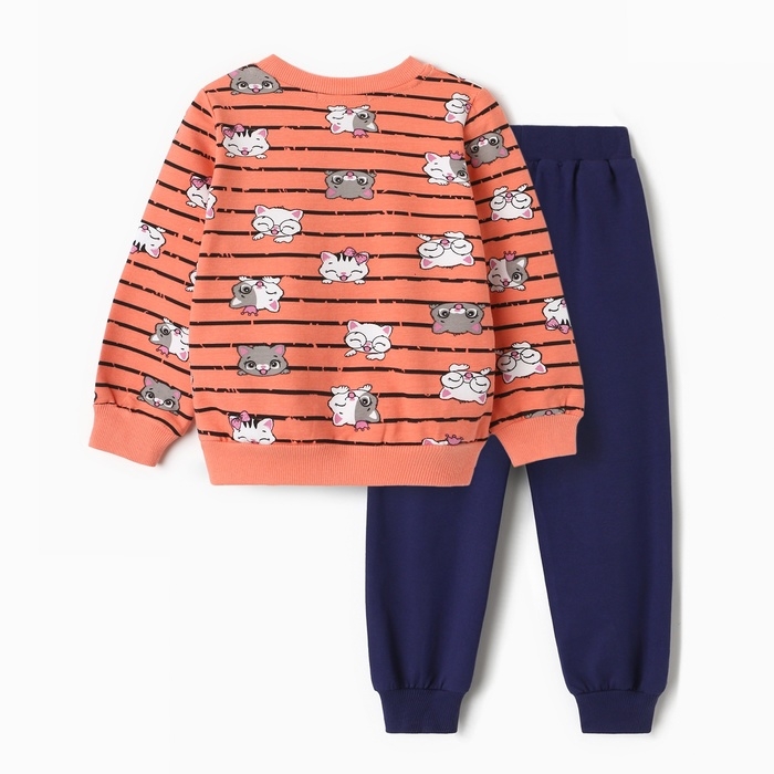 Комплект для девочки (свитшот, брюки), цвет коралловый, рост 98 см Комплект для девочки (свитшот, брюки), цвет коралловый, рост 98 см