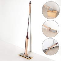 Швабра с отжимом Доляна, двусторонняя насадка из микрофибры 38&times;12 см, стальная ручка 134 см