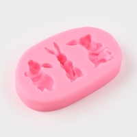 Молд Доляна &laquo;Кролик&raquo;, силикон, 8&times;5&times;1 см, цвет МИКС