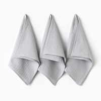 Набор кух.полотенец "Доляна" серый 35х60см-3шт., 100% хл, вафля, 220 гр/м2