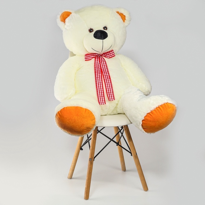 Мягкая игрушка "Медведь" с клетчатым бантом, 90 см