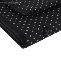 Папка для чертежей и рисунков для художников А3, 470 х 350 х 40 мм, с ручками, каркасная, текстильная, "Вдохновение" 2В31, с внешним карманом, белый горох