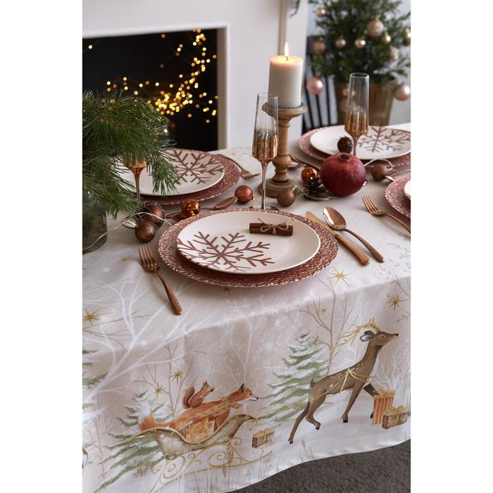 Скатерть новогодняя Этель "Christmas forest" Скатерть новогодняя 150*220 +/-3см с ГМВО, 100%хл, 190г/м2