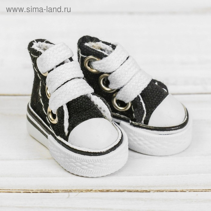 Кеды для кукол, длина подошвы 3,8 см, цвет чёрный Кеды для кукол, длина подошвы 3,8 см, цвет чёрный