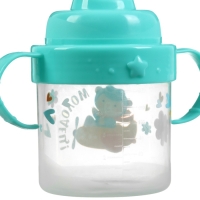 Поильник детский с твёрдым носиком «мишка», 140 мл., с ручками, цвет бирюзовый Поильник детский с твёрдым носиком «мишка», 140 мл., с ручками, цвет бирюзовый