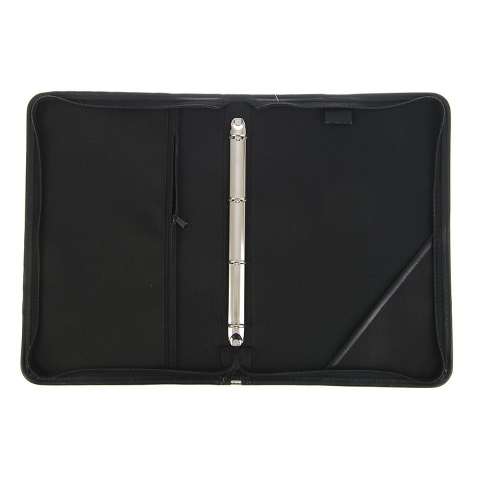 Пaпка деловая, искусственная кожа, для бумаг, 360 х 260 х 30 мм, с кольцевым механизмом 4, 6Л32 Пaпка деловая, искусственная кожа, для бумаг, 360 х 260 х 30 мм, с кольцевым механизмом 4, 6Л32 "Лайт", чёрная