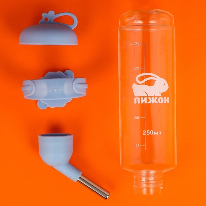 Поилка для грызунов "Пижон", 250 мл, голубая