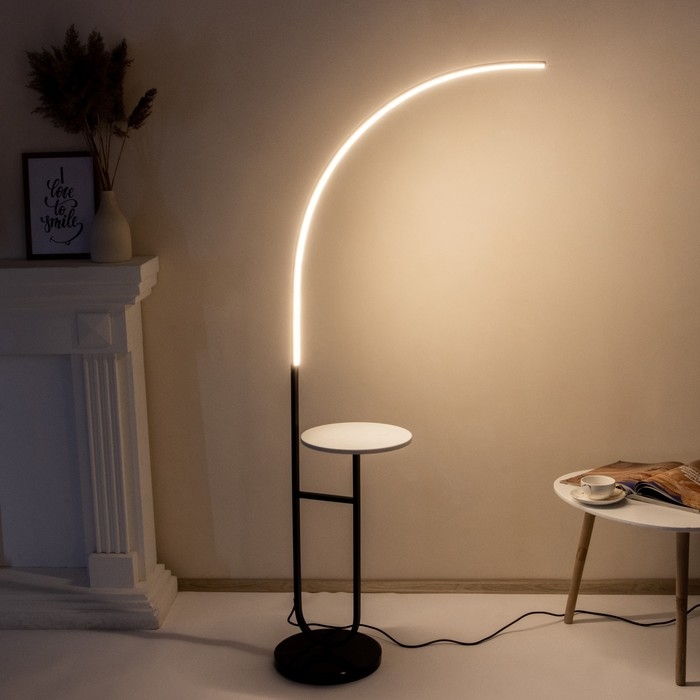 Торшер 19039/1 LED черно-белый 70х30х165 см