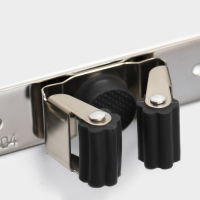 Держатель для швабры и метлы Доляна, с крючками, 3,8×4,8×16 см Держатель для швабры и метлы Доляна, с крючками, 3,8×4,8×16 см