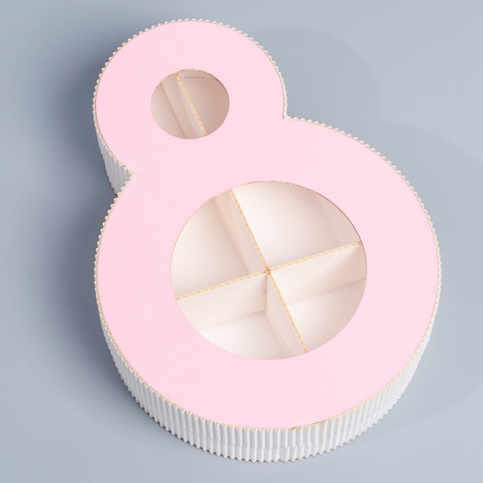 Коробка подарочная, кондитерская упаковка «8 марта» розовая, 22 х 16 х 5 см Коробка подарочная, кондитерская упаковка «8 марта» розовая, 22 х 16 х 5 см