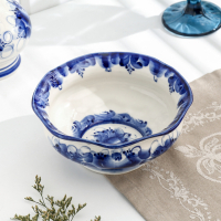Миска-пельменница, гжель, фарфор, 7х17 см