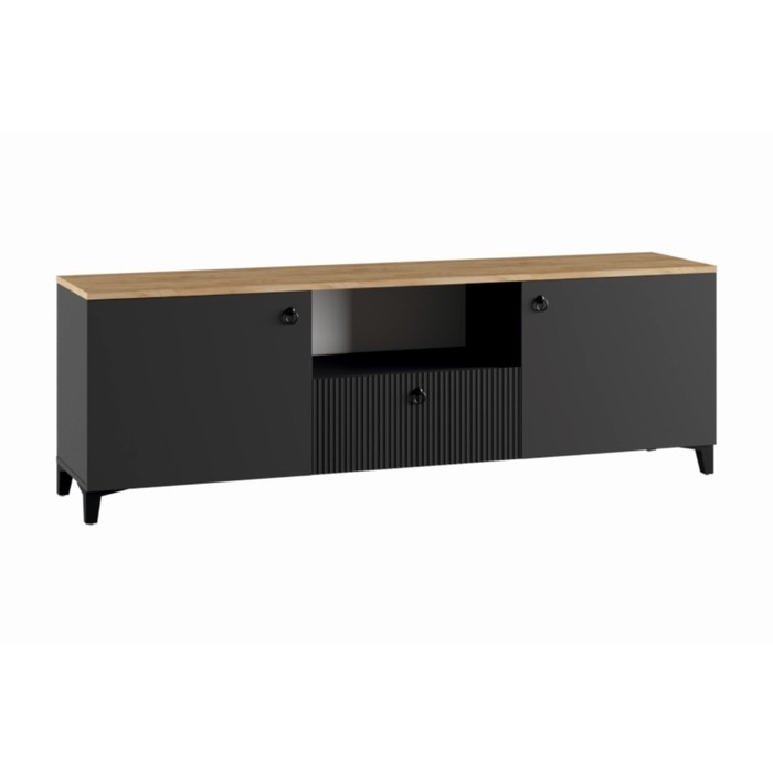 Тумба под ТВ Ника, 1500х410х516,  Графит/Дуб/Эйфория МДФ