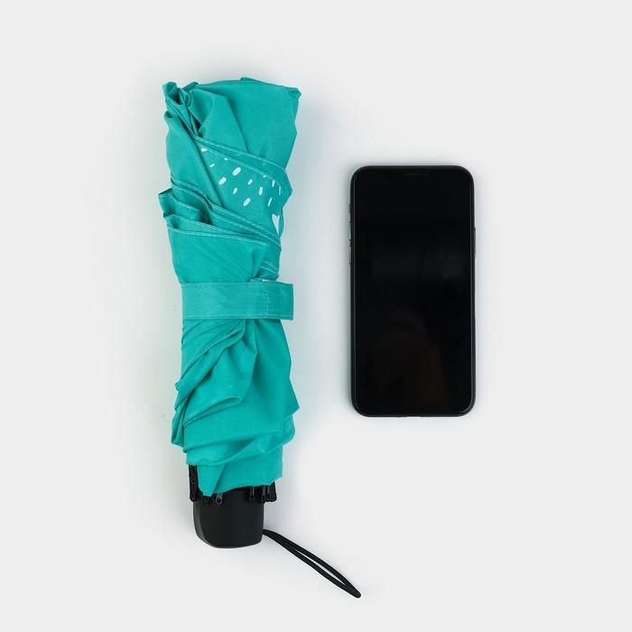 Зонт женский механический &laquo;Цветы&raquo;, 8 спиц, d=95, цвет бирюзовый