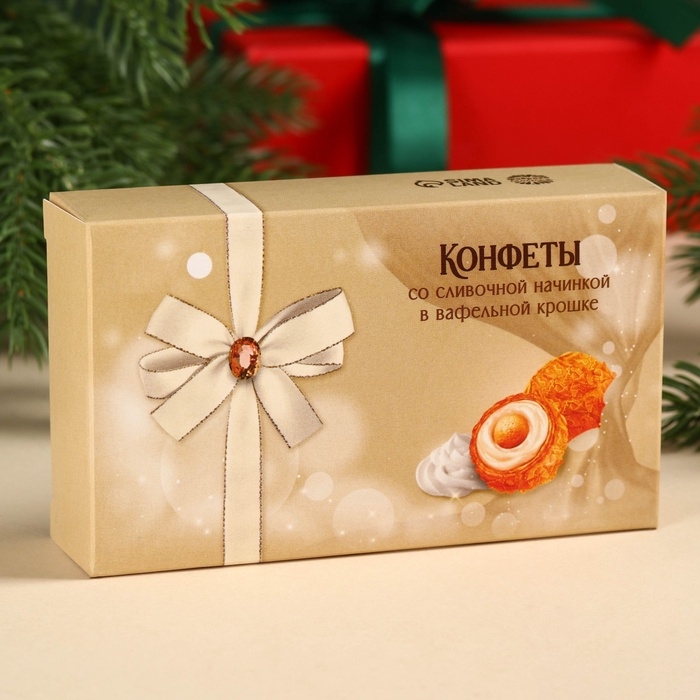 Шоколадные конфеты &laquo;Сладкого Нового года&raquo; в коробке, вкус: сливочный, 100 г.