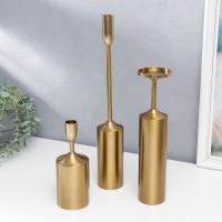 Подсвечник металл "Индастриал" набор 3 шт золото 20х7х7 29х7х7 41х6х6 см Подсвечник металл "Индастриал" набор 3 шт золото 20х7х7 29х7х7 41х6х6 см