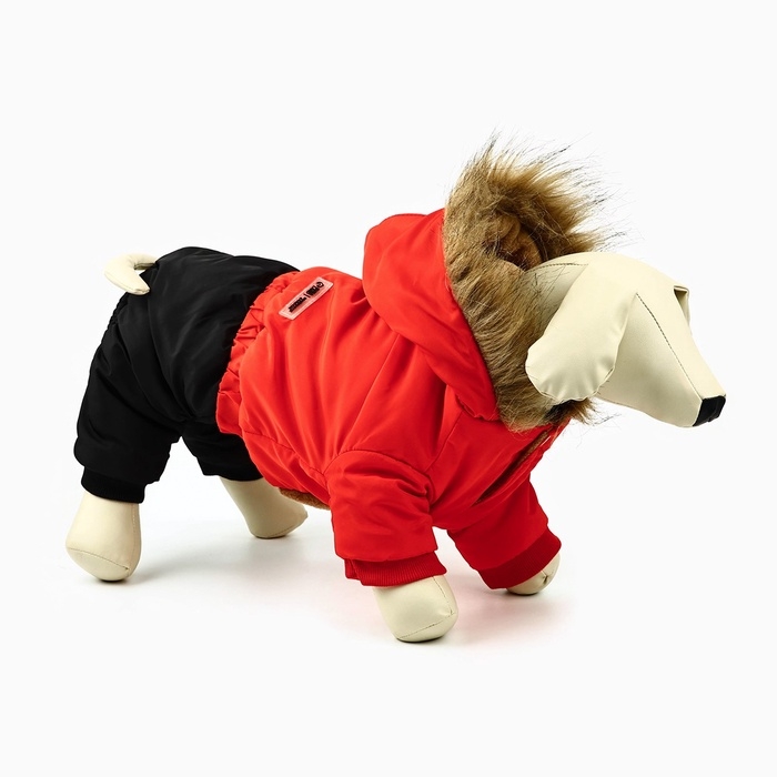 Одежда для собак. Комбинезон зимний &laquo;Тёплая зима&raquo;, красно-чёрный, размер XL