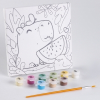 Картина по номерам для детей &laquo;Капибара с арбузом&raquo;, 17х17 см