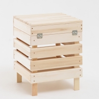 Ящик для белья из дерева "Табурет-2", 40&times;40&times;52см, "Добропаровъ"