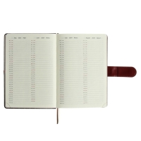 Ежедневник датированный 2024 A5 176 листов, deVENTE.Chelsea, твёрдая обложка из искусственной кожи, коричневый срез, магнитный хлястик, ляссе, кремовый блок 70 г/м2, коричневый