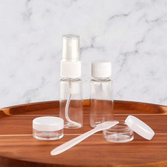 Набор для хранения, 5 предметов, цвет прозрачный/белый