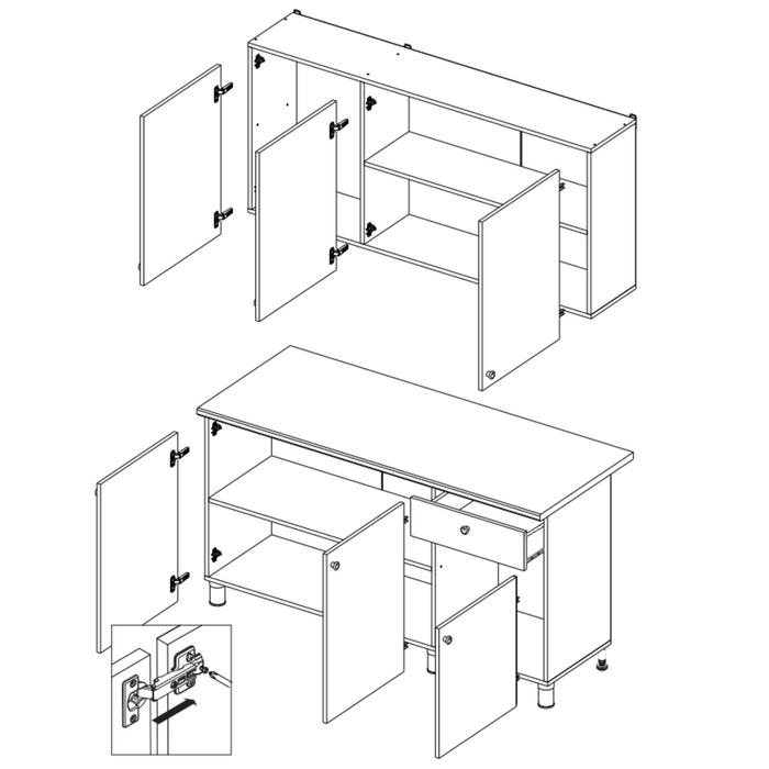 Кухонный гарнитур Поинт 1500, Белый фасад/Белый корпус Кухонный гарнитур Поинт 1500, Белый фасад/Белый корпус