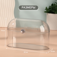 Органайзер для хранения косметики «Сундучок», 1 секция, 22×12×14 см, прозрачный Органайзер для хранения косметики «Сундучок», 1 секция, 22×12×14 см, прозрачный