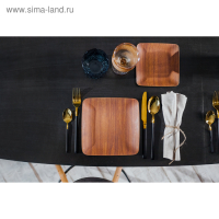 Набор столовых приборов из нержавеющей стали Magistro &laquo;Версаль&raquo;, 4 предмета, цвет ручек чёрный, цвет металла золотой