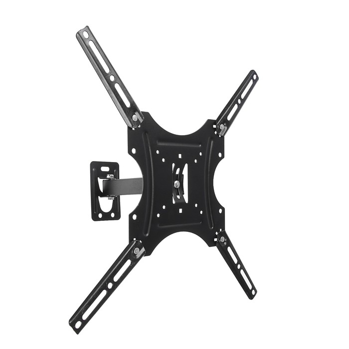 Кронштейн Luazon KrON-78, для ТВ, наклонно-поворотный, 14-52", 60-250 мм от стены, чёрный