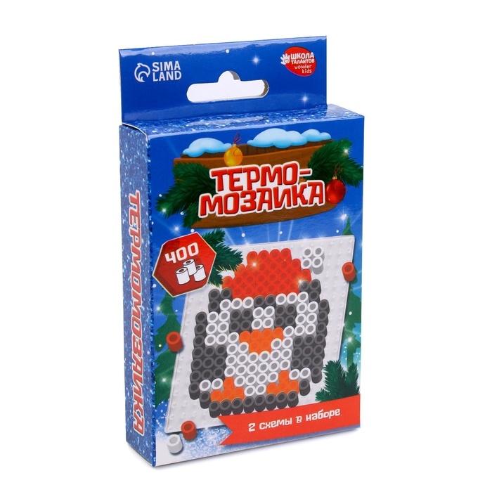 Термомозаика на новый год «Пингвинчик» с пинцетом, новогодний набор для творчества Термомозаика на новый год «Пингвинчик» с пинцетом, новогодний набор для творчества