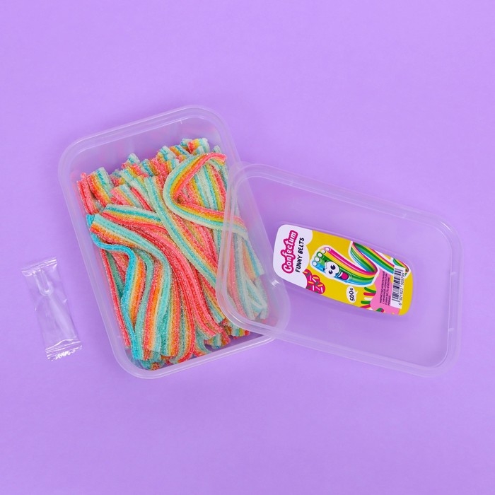 Мармелад жевательный с начинкой «Confectum Funny Belts» разноцветный, 500 г Мармелад жевательный с начинкой «Confectum Funny Belts» разноцветный, 500 г