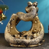 Фигура "Змея Удача" черное золото, 23х23х28см