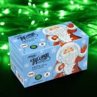 Гирлянда &laquo;Нить&raquo; 10 м, IP20, белая нить, 100 LED, свечение зелёное, 8 режимов, 220 В