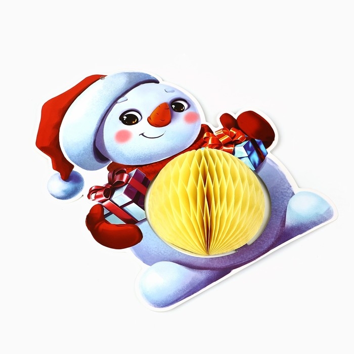 Плакат новогодний &laquo;Снеговик&raquo; на Новый год, 21,6 х 26,2 см