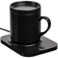 Кружка с подогревом и беспроводной зарядкой Dual Base Plus, черная Кружка с подогревом и беспроводной зарядкой Dual Base Plus, черная