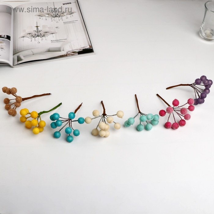 Декор для творчества Декор для творчества "Блестящие шарики" (1 набор=1 букет) в букете 10 шт МИКС 10х2 см