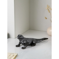 Фигура &laquo;Варан&raquo;, полистоун, 14 см, цвет серебро