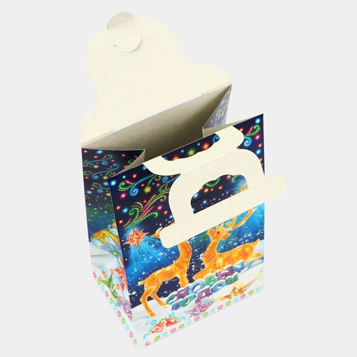 Новый год. Подарочная коробка новогодняя Сумочка мини Новый год. Подарочная коробка новогодняя Сумочка мини "Неон.Инсталяция" 140 x 100 x 223 см.