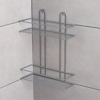 Полка прямоугольная 2-х ярусная, 26,5&times;10,5&times;35 см, цвет хром