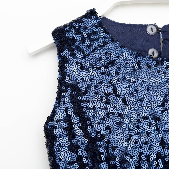 Платье для девочки с пайетками KAFTAN, размер 34 (122-128), цвет синий