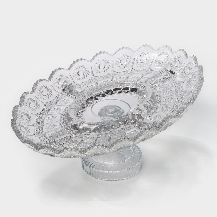 Ваза - менажница стеклянная на ножке MEY-JI, 36&times;23 см